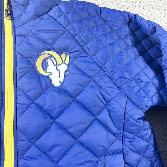G III 4Her Los Angeles Rams Jacket Womens Small‎ Blue Quilted Full Zip New - Picture 3 of 10